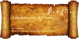 Jakubovits Áron névjegykártya