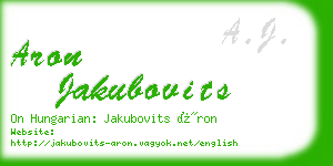aron jakubovits business card